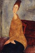 Amedeo Modigliani, Jeanne Hebuterne with Yellow Sweater